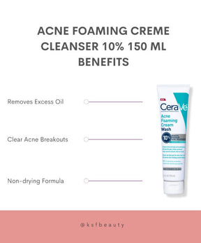 CeraVe Acne Foaming Cream (150ml) - ZainaMart