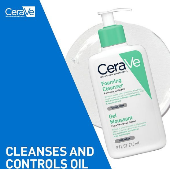 CeraVe Foaming Cleanser-Gel Moussant (236ml) - ZainaMart